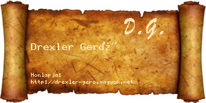 Drexler Gerő névjegykártya